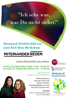 Plakat mit Infos und Bilder Referentinnen