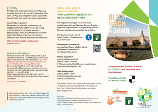 Flyer zum Selberpilgern mit Thema Blick nach Vorne Seite 1