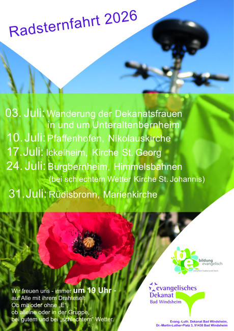 Plakat mit Rad und Klatschmohn
